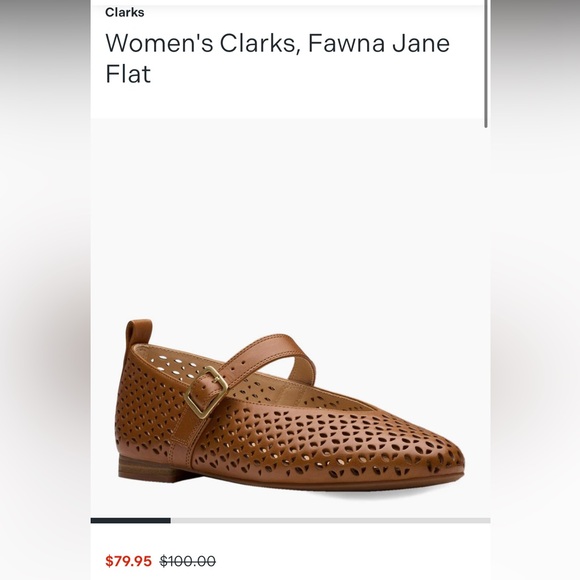 Clarks Shoes - Clarks Fawna Jane Tan Leather Flats (NWT!)
